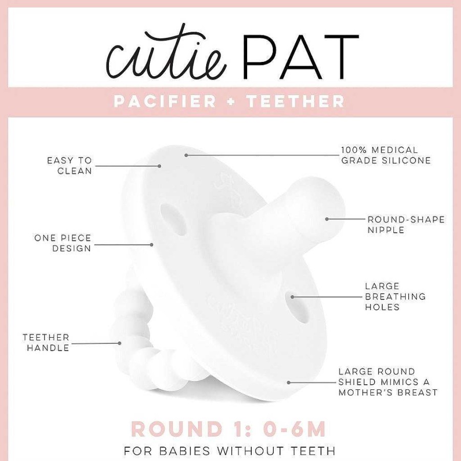 Baby Stuff Ryan & Rose | Cutie Pat Round Pacifier, Dune