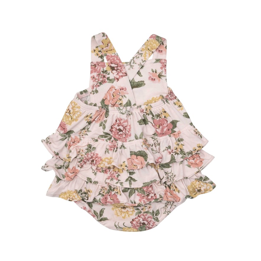 Girl Angel Dear | Ruffle Sunsuit, Dahlia