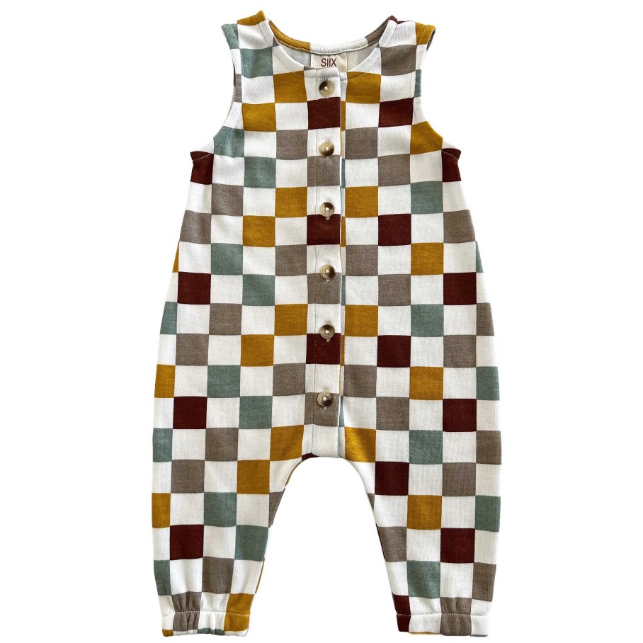 Boy SIIX Collection | Cannoli Checkerboard / Organic Bay Jumpsuit