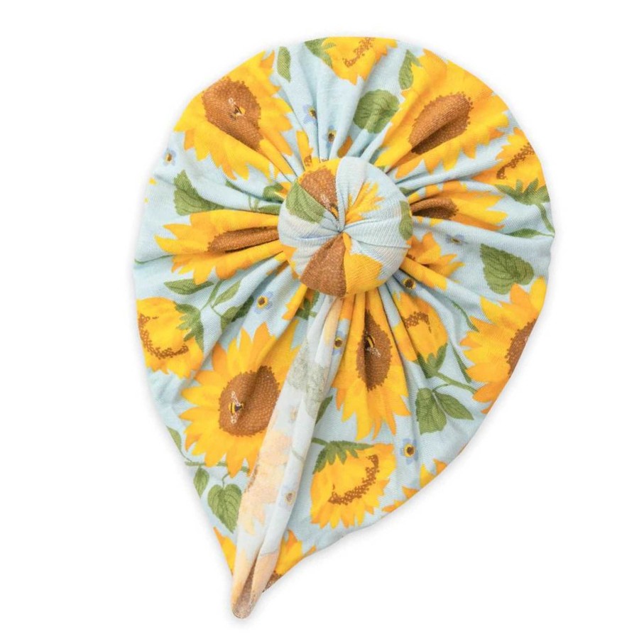 Girl Angel Dear | Knot Turban, Sunflowers Blue