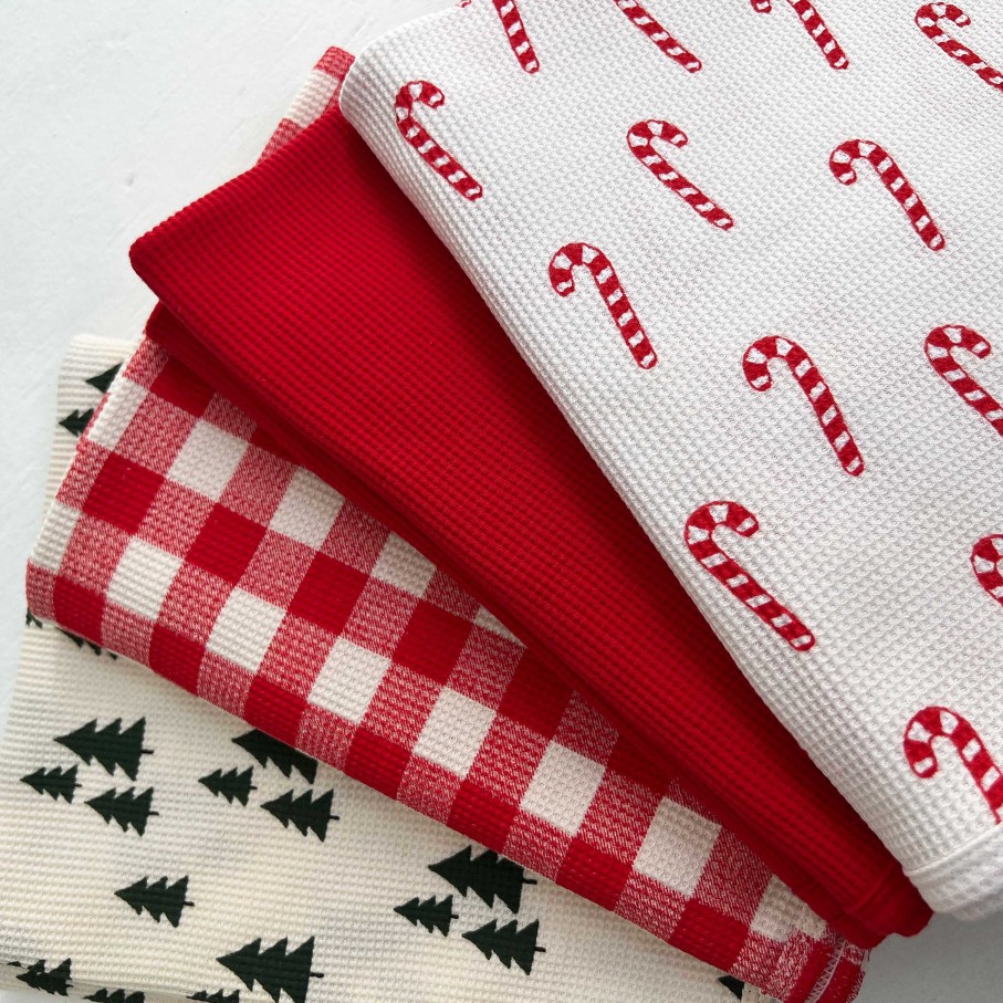 Baby Stuff SpearmintLOVE | Organic Cotton Waffle Swaddle, Candy Cane