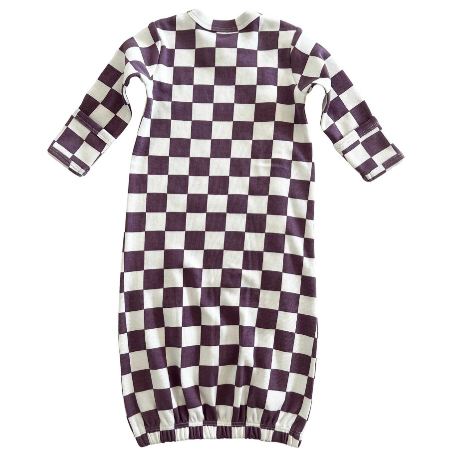 Boy SIIX Collection | Berry Cheesecake Checkerboard / Organic Gown