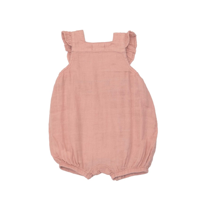 Girl Angel Dear | Smocked Overall Shortie, Dusty Rose