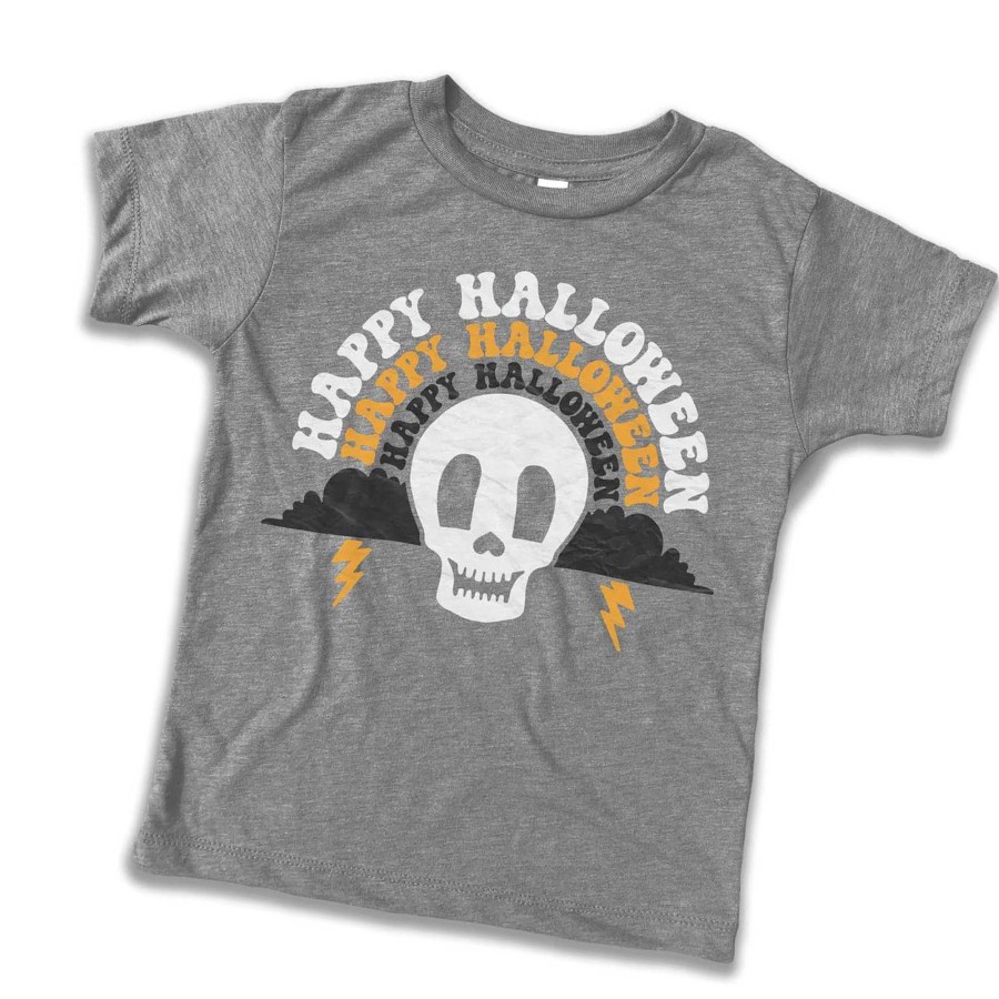 Boy Rivet Apparel Co. | Happy Halloween Tee, Soft Grey