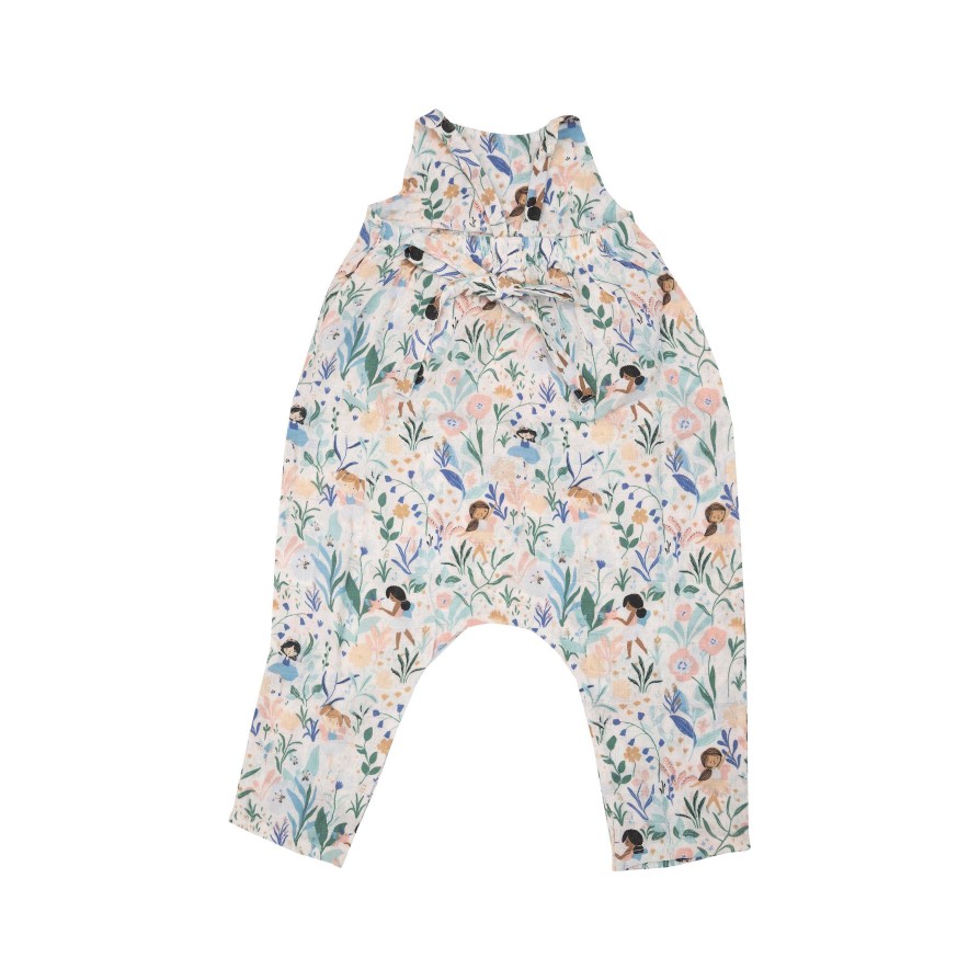 Girl Angel Dear | Tie Back Romper, Pretty Garden Fairies