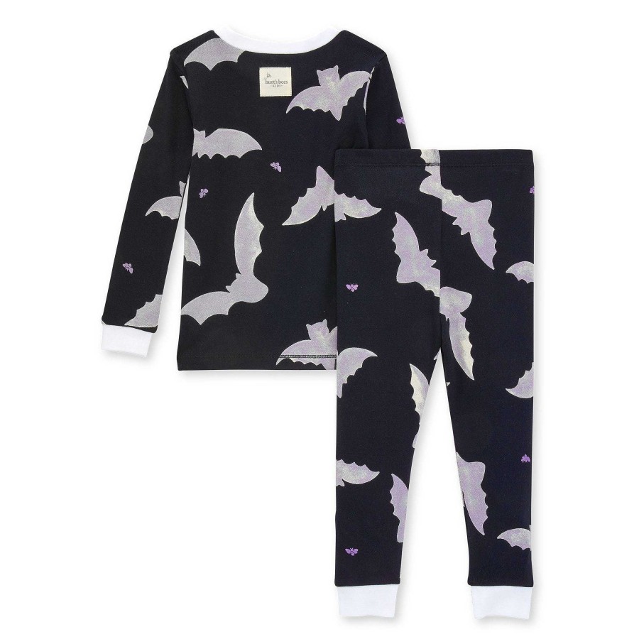 Girl Burt's Bees Baby | Organic 2-Piece Pajama Set, Onyx Bats!