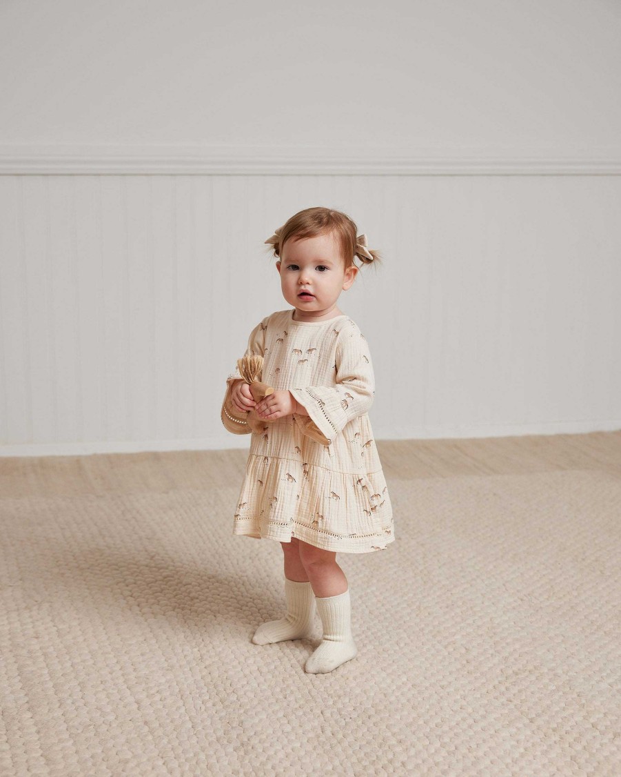 Girl Quincy Mae | Organic Belle Dress, Horses