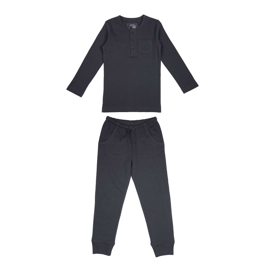 Girl L'ovedbaby | Organic Thermal Lounge Set, Coal