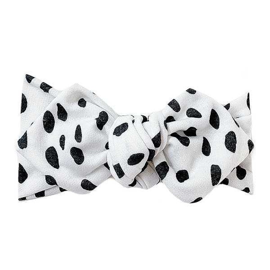 Girl Eyee Kids | Top Knot Headband, White Spottie