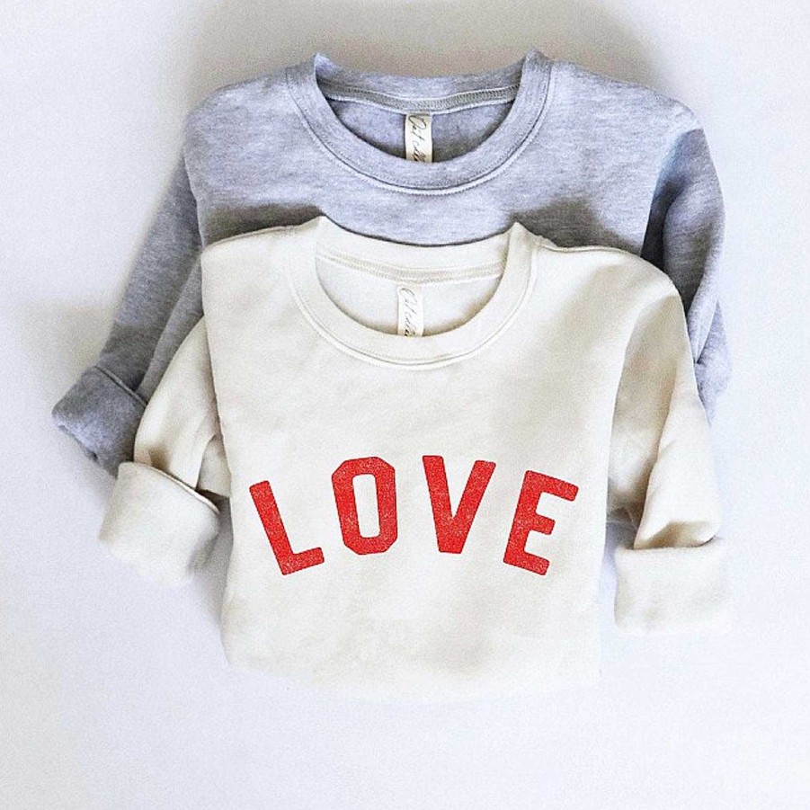 Boy Oat Collective | Love Toddler Graphic Sweatshirt, Heather Dust