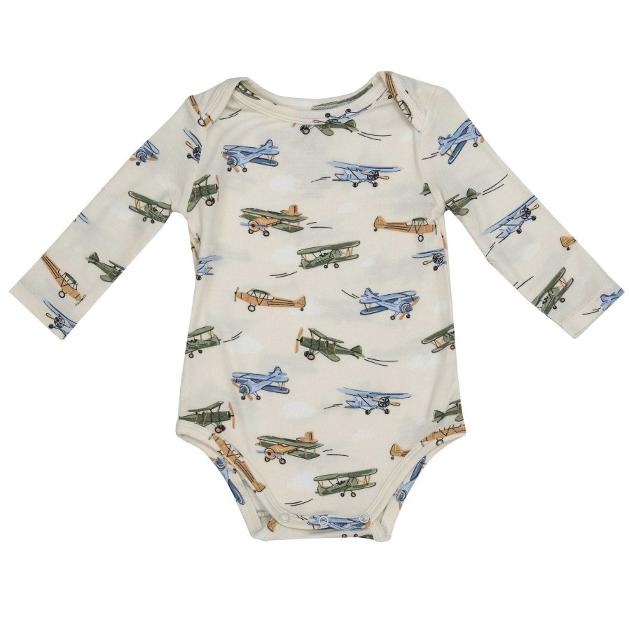 Boy Angel Dear | Long Sleeve Bodysuit, Vintage Airplane