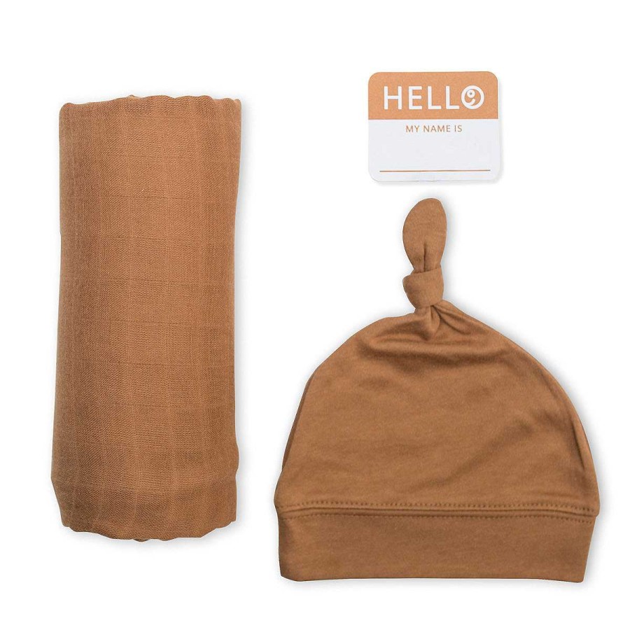 Baby Stuff Lulujo | Hat & Swaddle Set, Tan