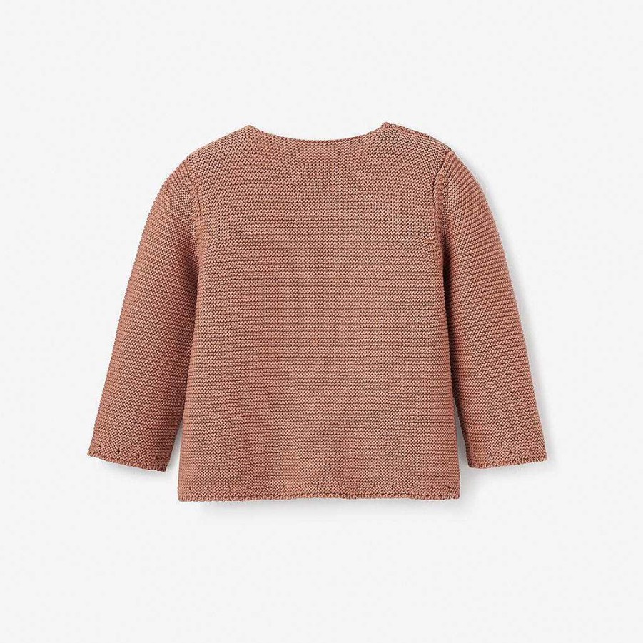 Boy Elegant Baby | Cable Garter Knit Sweater, Rust