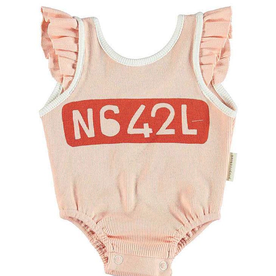 Girl Piupiuchick | Ribbed Bodysuit, Salmon