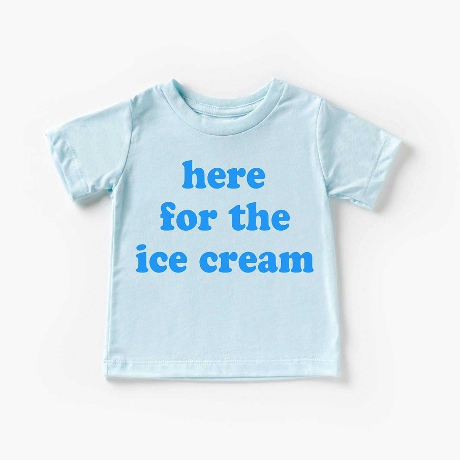 Boy Benny & Ray Apparel | Kid'S Graphic Short Sleeve Tee, Here For The Ice Cream! Ice Blue