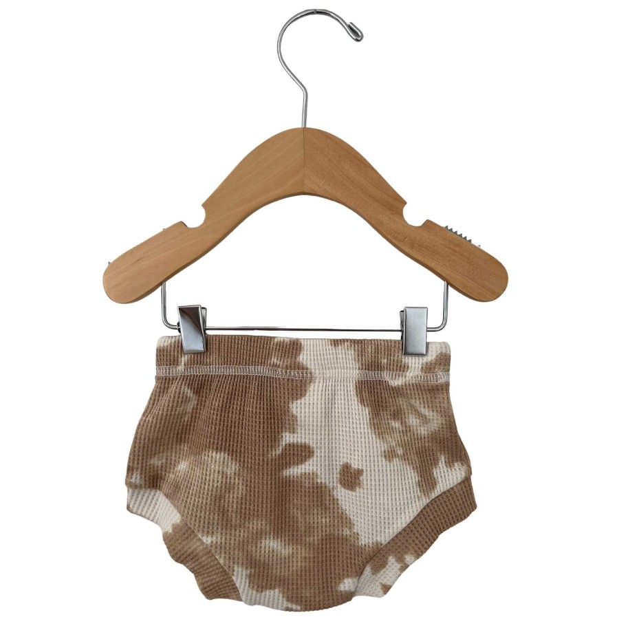 Boy SpearmintLOVE | Organic Cotton Waffle Shorts, Almond Tie Dye