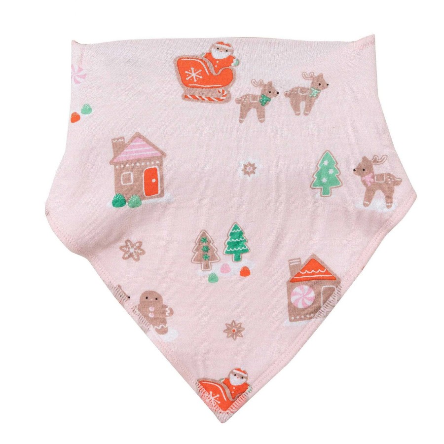 Baby Stuff Angel Dear Bandana Bibs | Bandana Bib, Pink Gingerbread Sleigh