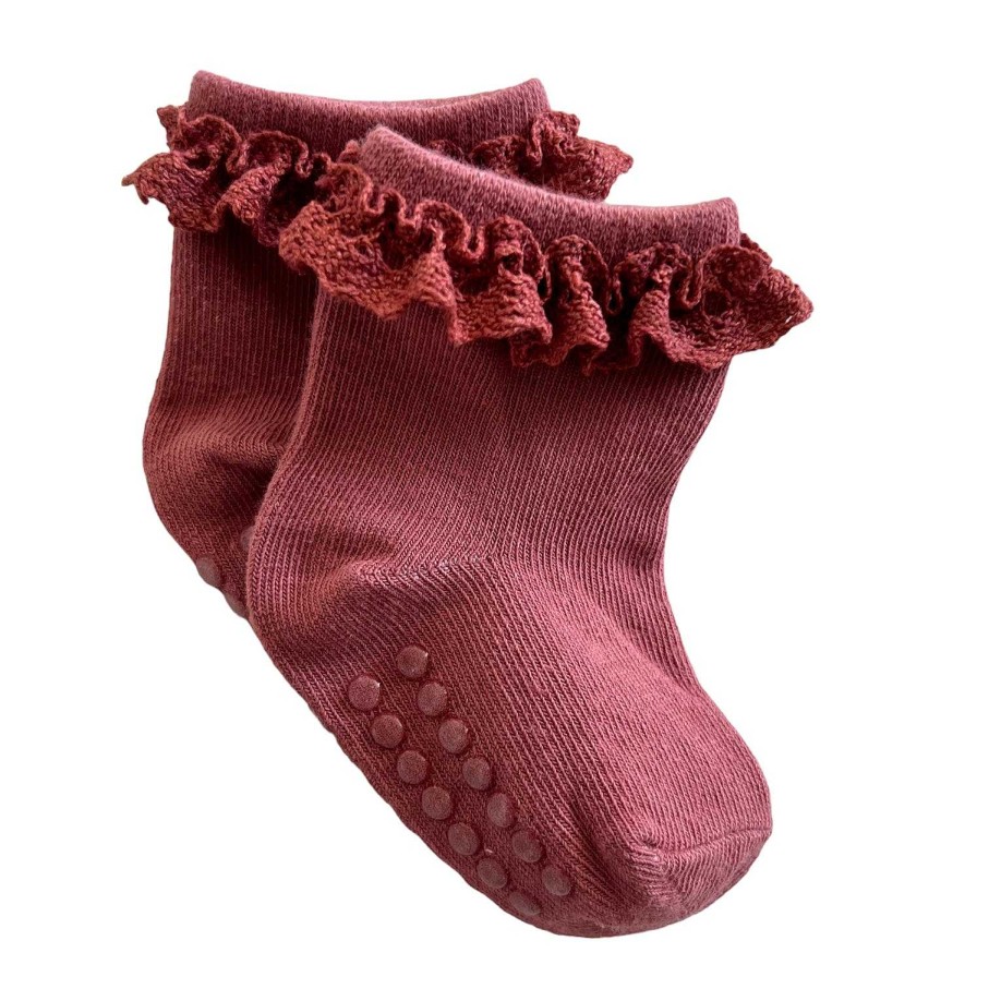 Accessories Sold by SpearmintLOVE | Everyday Ruffle Socks, Dark Pink