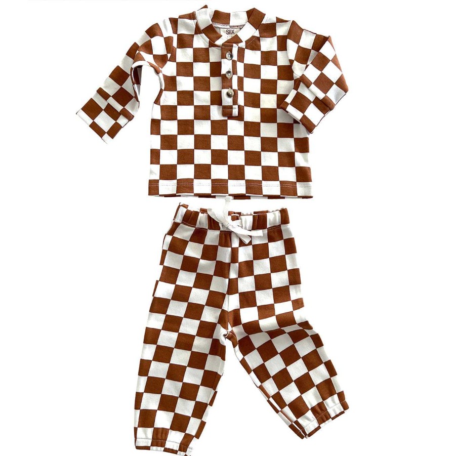 Boy SIIX Collection | Stracciatella Checkerboard / Organic Wells Top + Pant Set