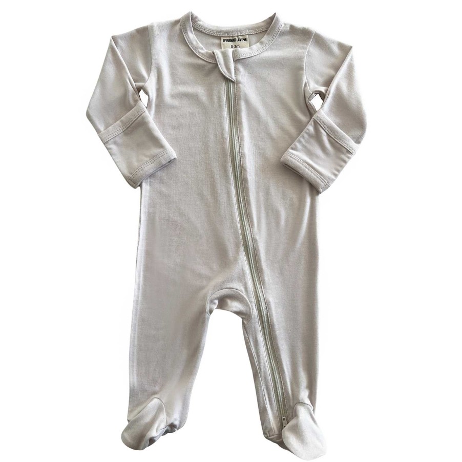 Boy SpearmintLOVE | 2-Way Zip Footie, Natural