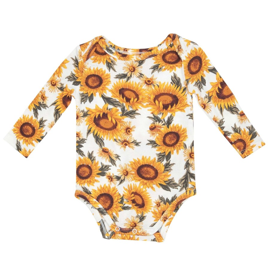 Girl Angel Dear | Long Sleeve Bodysuit, Fall Sunflower