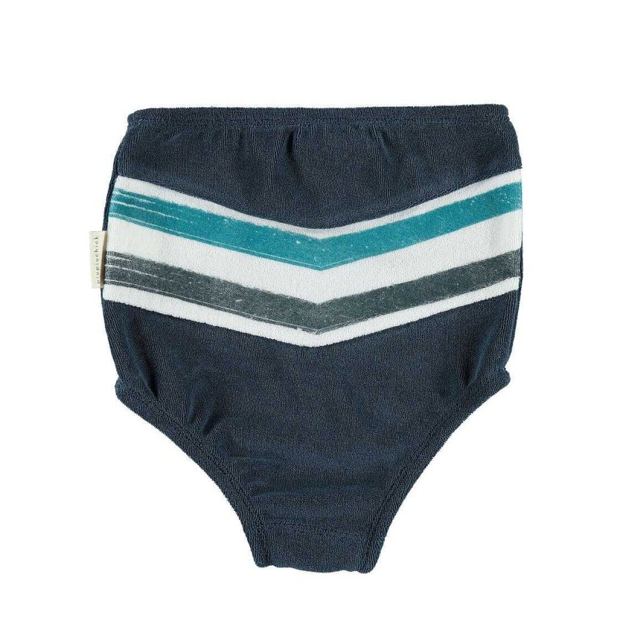 Girl Piupiuchick | Terry High Waisted Bloomer, Navy Stripe