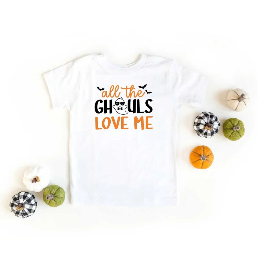 Boy The Juniper Shop | All The Ghouls Love Me Bats Toddler Tee, White