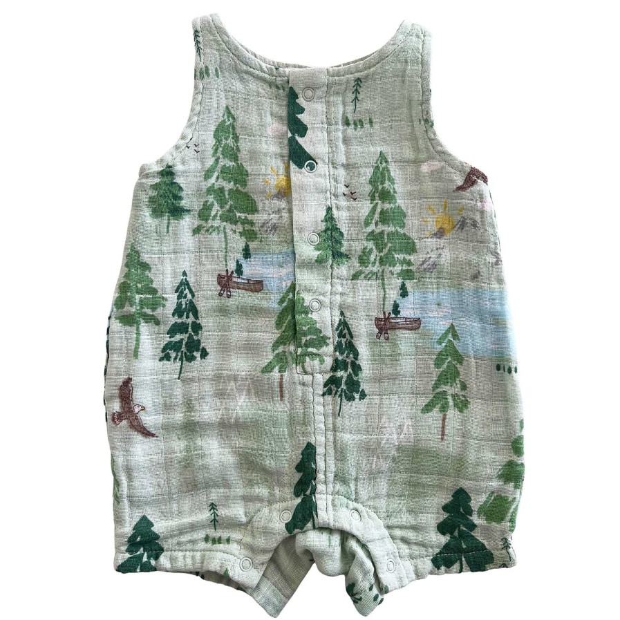 Boy Angel Dear | Muslin Shortie Romper, Mountain Cabin