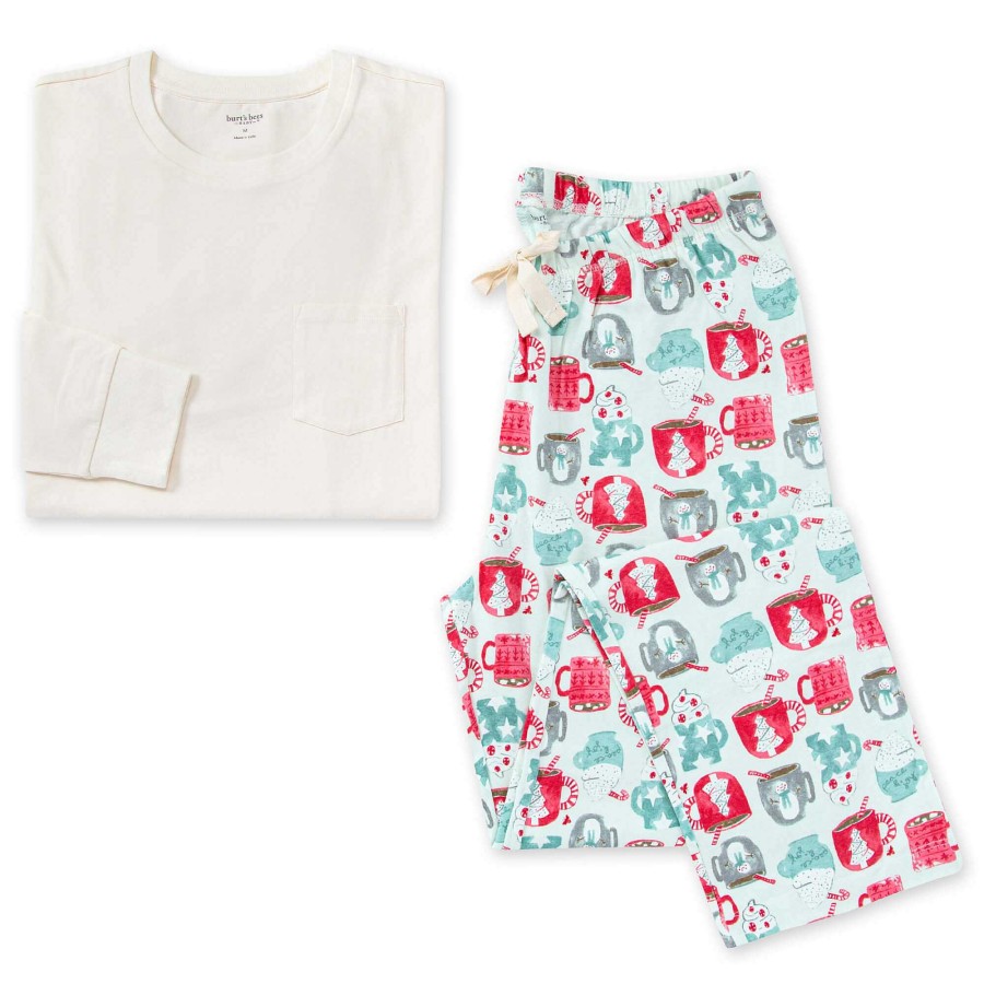 Girl Burt's Bees Baby | Adult Men'S Pocket Tee Pajama Set, Mugs Of Happiness