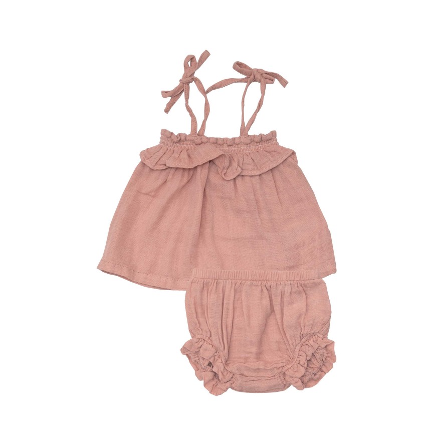 Girl Angel Dear | Ruffle Top & Bloomer, Dusty Rose