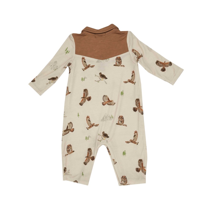 Boy Angel Dear | Long Sleeve Cowboy Romper, Hawks