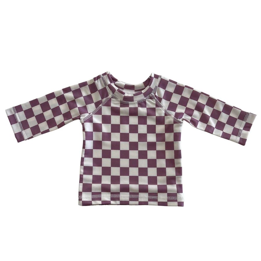 Boy SIIX Collection | Berry Cheesecake Checkerboard / Maui Rashguard / Upf 50+