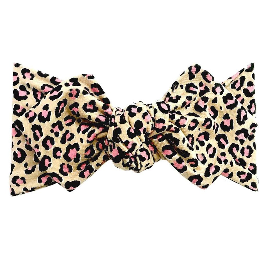 Girl Eyee Kids | Top Knot Headband, Camel/Pink Leopard