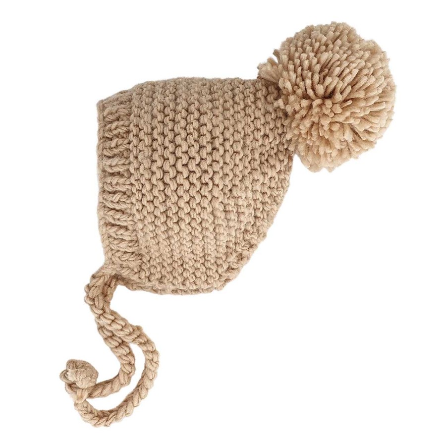 Accessories Huggalugs | Garter Stitch Bonnet, Latte