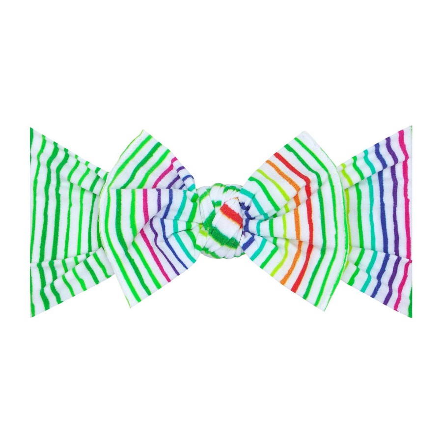 Girl Baby Bling Bows | Printed Knot Bow, Lucky Stripe