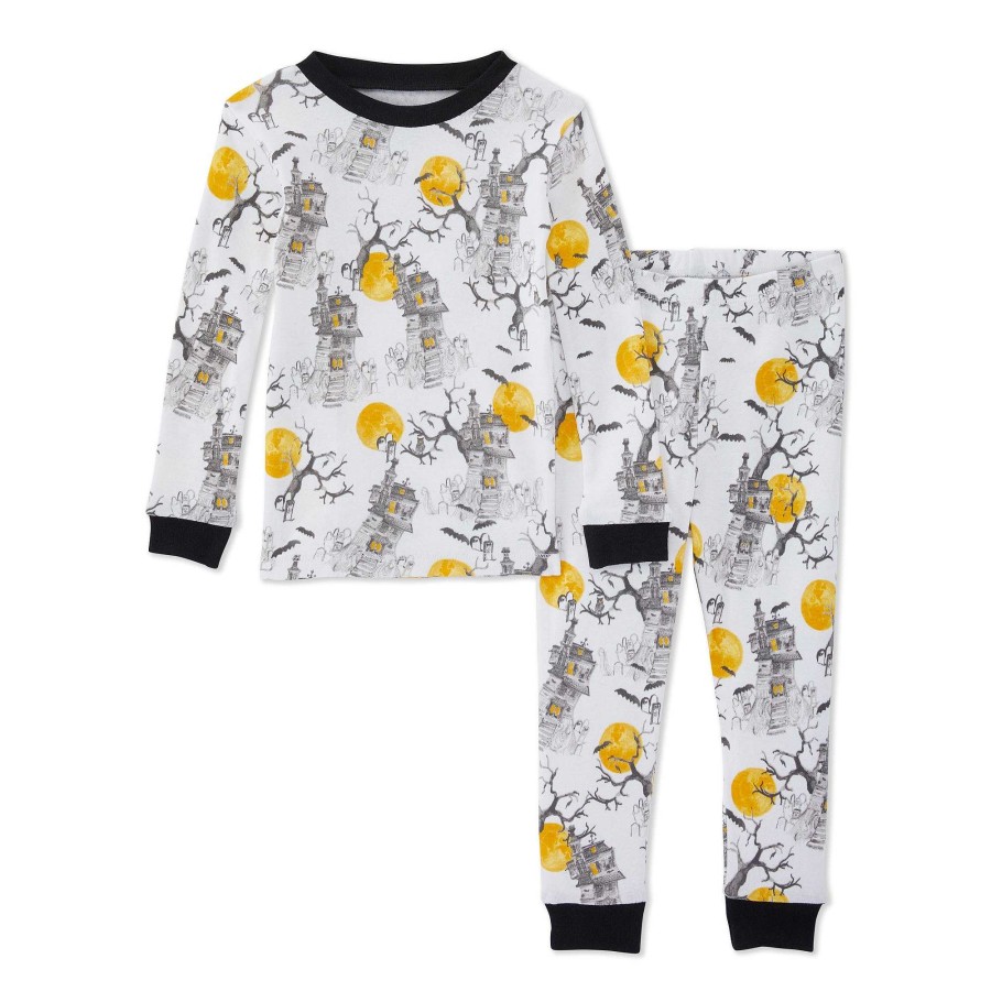 Girl Burt's Bees Baby | Organic 2-Piece Pajama Set, Haunted Houses