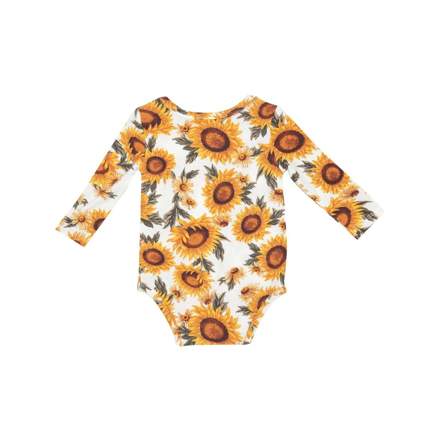 Girl Angel Dear | Long Sleeve Bodysuit, Fall Sunflower