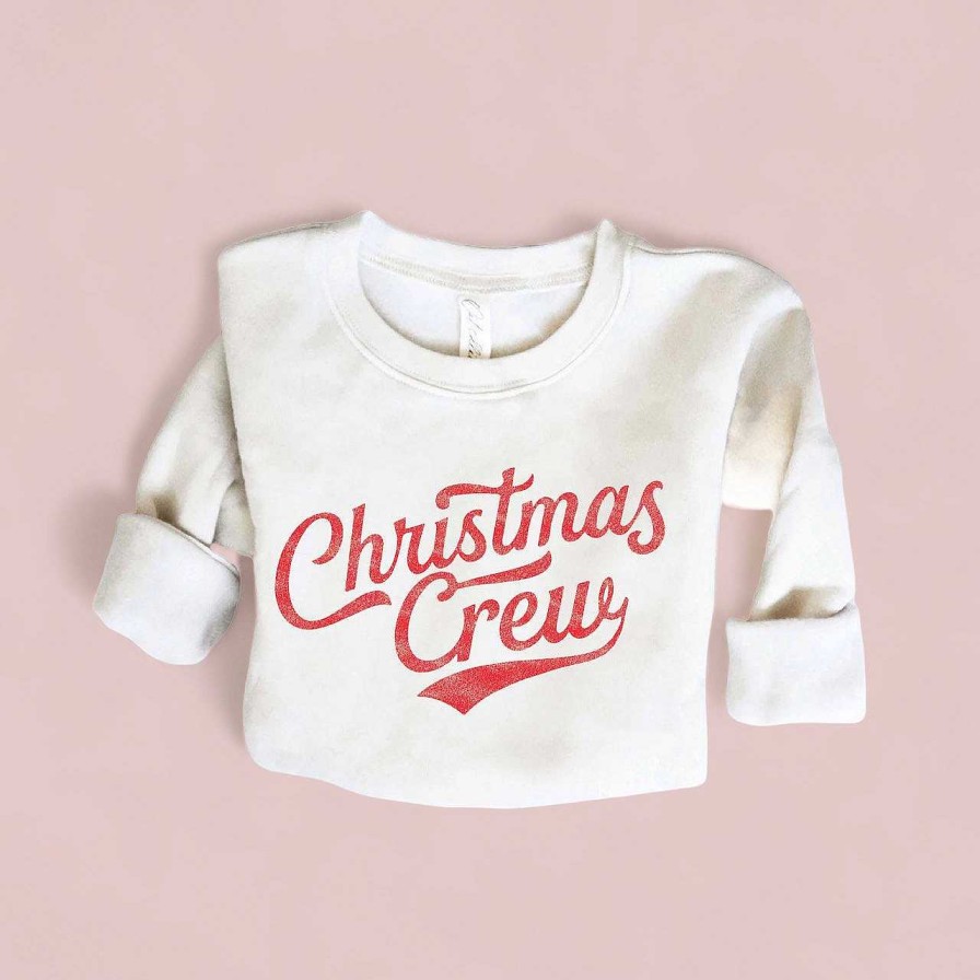 Boy Oat Collective | Christmas Crew Toddler Graphic Sweatshirt, Heather Dust