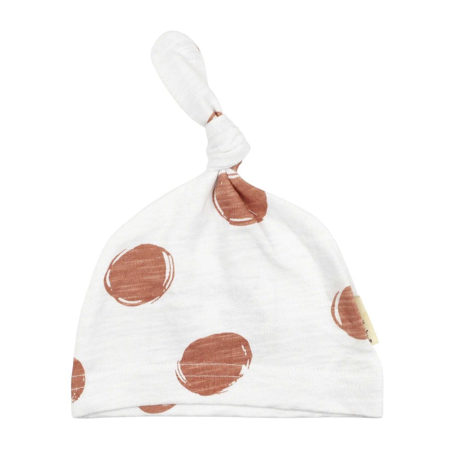 Accessories L'ovedbaby | Organic Slub Jersey Knotted Beanie, Adobe Dot