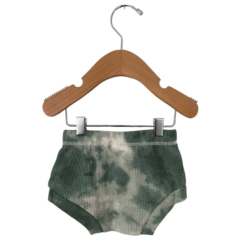 Boy SpearmintLOVE | Organic Cotton Waffle Shorts, Matcha Tie Dye