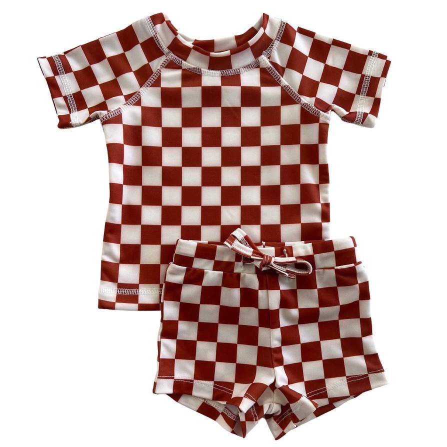 Boy SIIX Collection | Stracciatella Checkerboard / Cove Rashguard Set / Upf 50+