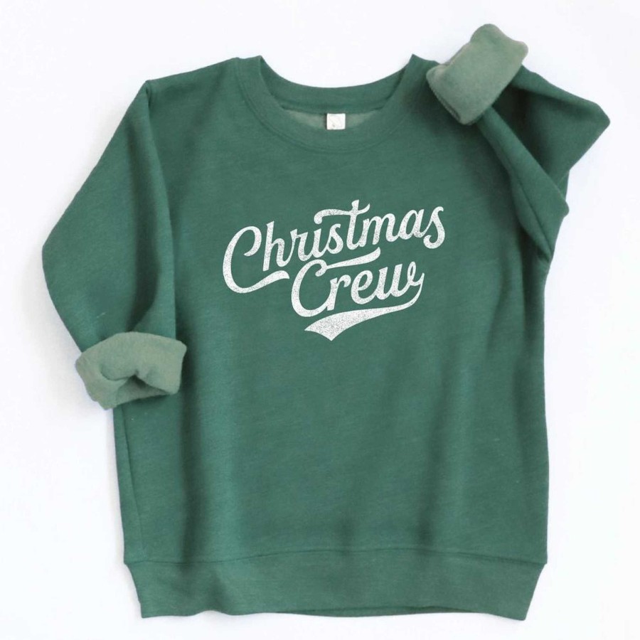 Boy Oat Collective | Christmas Crew Toddler Graphic Sweatshirt, Heather Forest