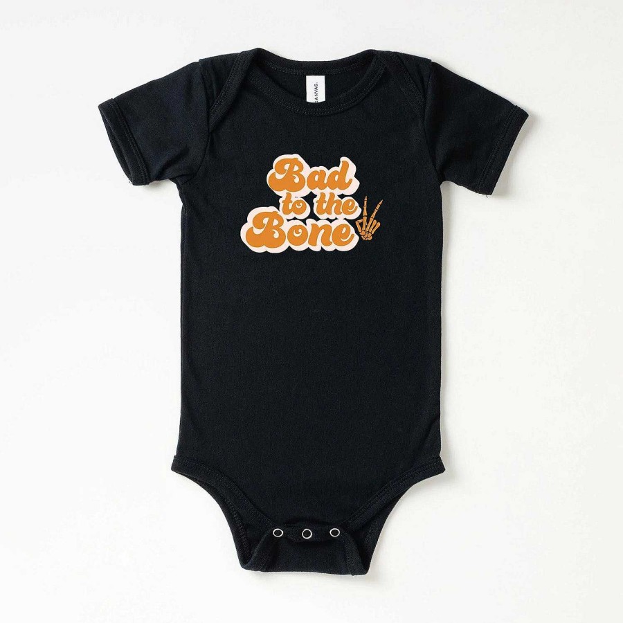 Boy The Juniper Shop | Bad To The Bone Hand Short Sleeve Bodysuit, Black