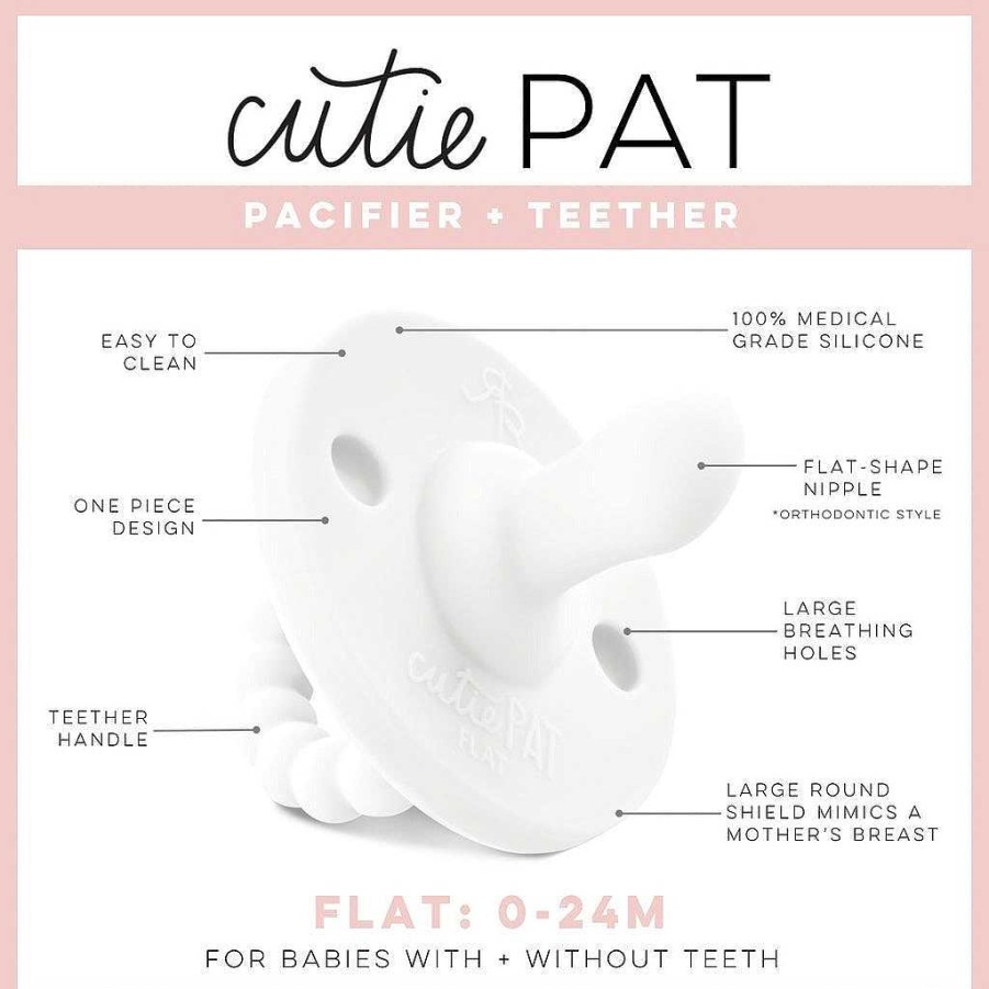 Baby Stuff Ryan & Rose | Cutie Pat Flat Pacifier, Pink