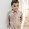 Boy Rylee & Cru | Rylee & Cru Long Sleeve Collared Shirt, Cedar Pinstripe