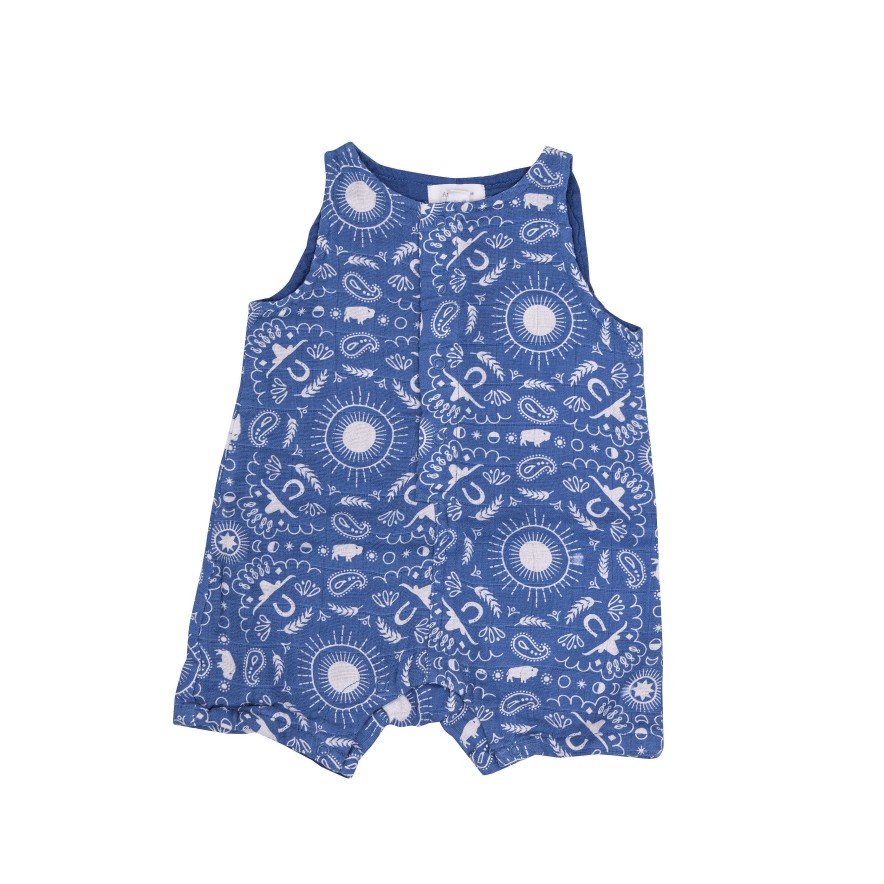 Boy Angel Dear | Shortie Romper, Bandana Navy