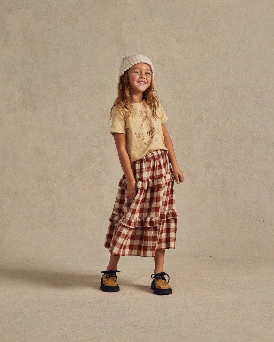 Girl Rylee & Cru | Rylee & Cru Ruffled Midi Skirt, Ruby Plaid