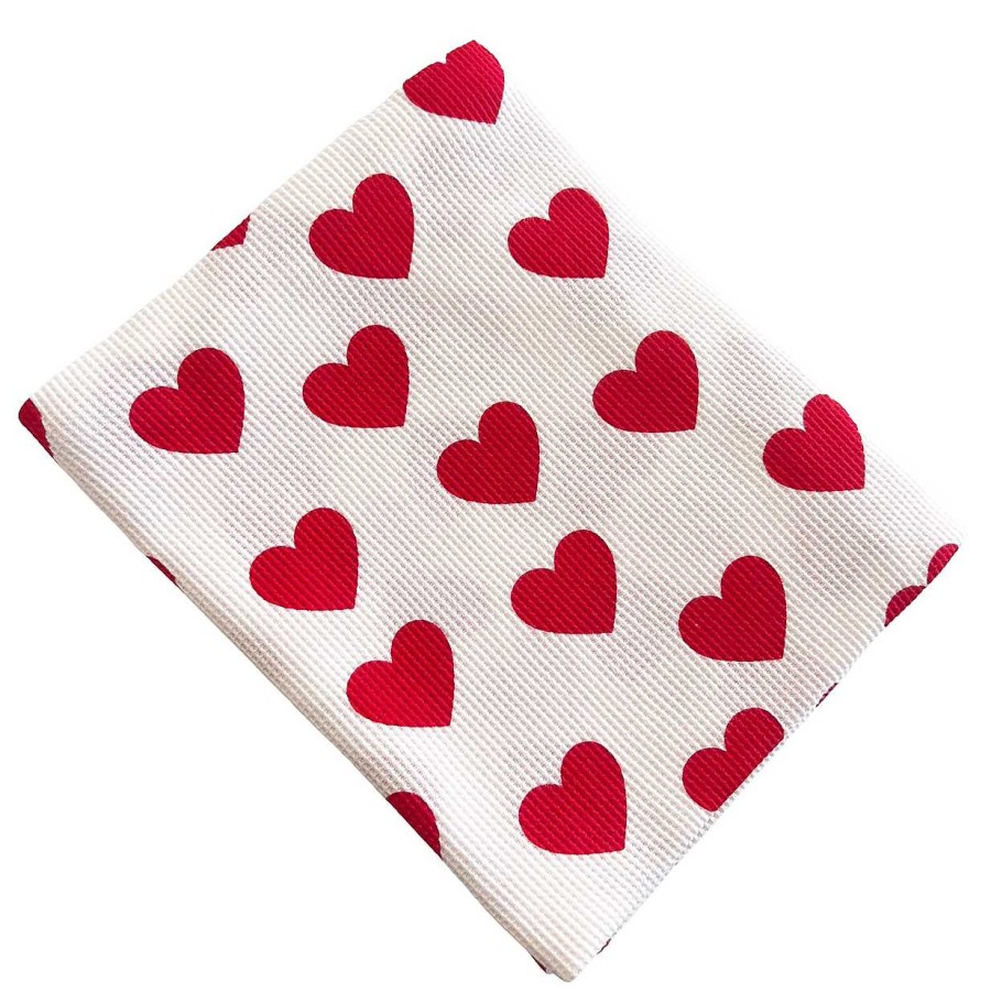 Baby Stuff SpearmintLOVE | Organic Cotton Waffle Swaddle Blanket, Red Heart