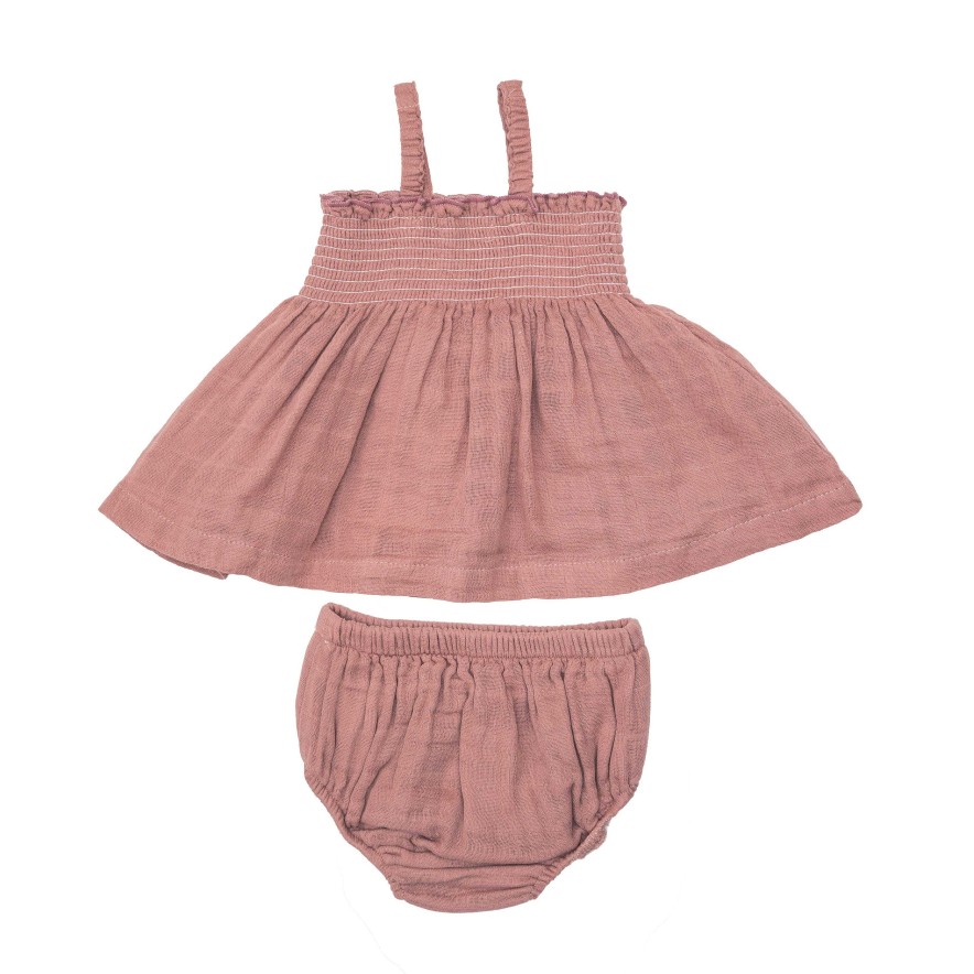 Girl Angel Dear | Smocked Top & Bloomer, Rose Tan