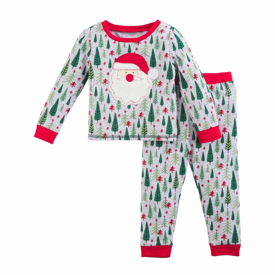 Boy Mud Pie | 2-Piece Pajama Set, Santa Christmas Trees